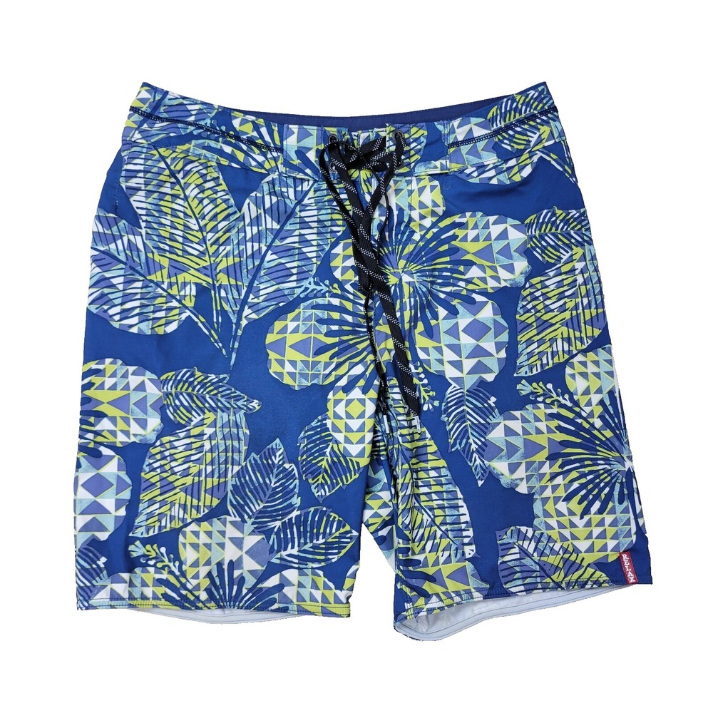 Tommy Bahama Relax Mens 32 Blue Yellow All Over Floral Swimsuit Board Shorts‎